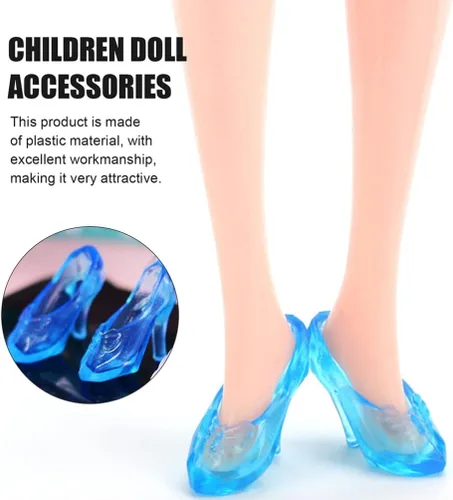 Miniatura 4 de TOYANDONA 30 pares de zapatos de muñeca, zapatos de tacón alto para muñeca, zapatos de muñeca en miniatura, accesorios de disfraz para niñas, Azul