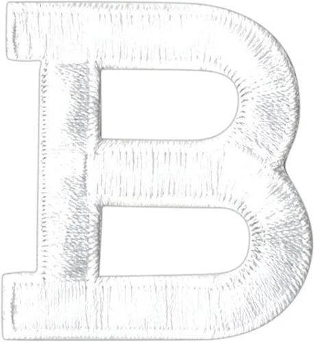 Miniatura 6 de Letras y números blancos de 1-7/8", parche para planchar, bordado (letra M)