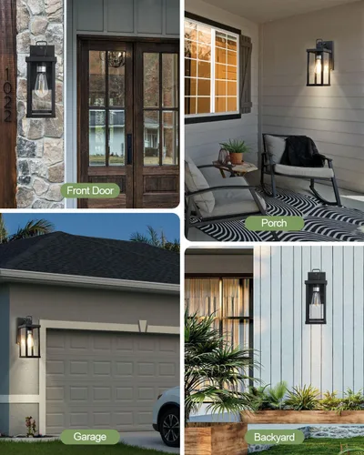 Miniatura 7 de LITFIT Iluminación exterior de 12.5 pulgadas del anochecer al amanecer, luces de garaje al aire libre para montaje en pared, luces de porche
