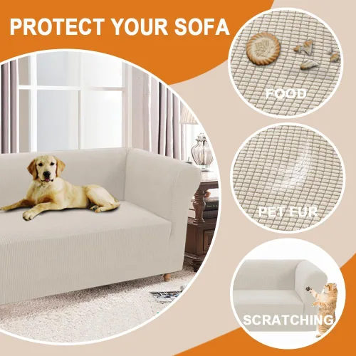 Miniatura 5 de Funda elástica para sofá Chesterfield, funda de jacquard de lujo para sofás de 1 cojín Protector de muebles antideslizante apto para mascotas