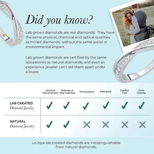 Miniatura 6 de La Joya 14 CT TW Certified Lab Created Diamond Bands for Women - Solid 10k Yellow or White Gold Diamond Wedding Rings, Anniversary Bands, Promise