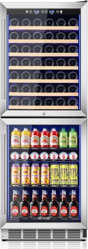 Miniatura 13 de ORYMUSE Refrigerador de bebidas de 20 pulgadas, refrigerador de bebidas para 145 latas con puerta de vidrio, enfriador de cerveza debajo