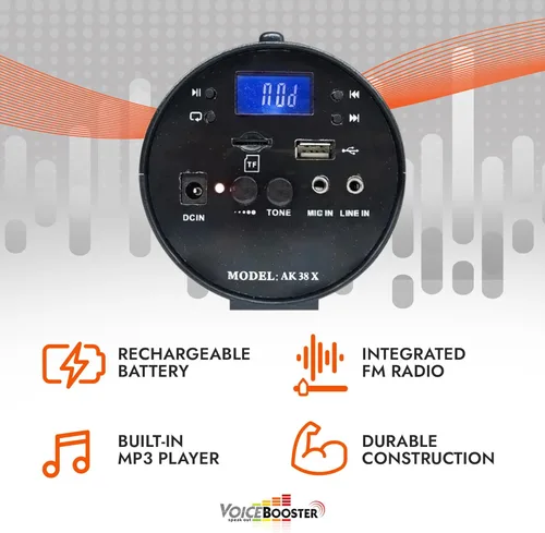 Miniatura 3 de VoiceBooster Amplificador de voz portátil para profesores - Altavoz portátil recargable de 25 W con micrófono para aula, guía turístico, hablar