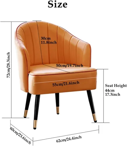Miniatura 2 de YCKEGEW Sillón para sala de estar, silla moderna de club, silla de cuero, taburete tapizado, silla individual para sala de estar, dormitorio, Verde