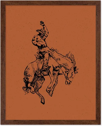 Miniatura 9 de Poster Master Póster de Rodeo marrón – Estampado retro de vaquero sobre caballo – Arte de vaquero – Arte occidental – Arte del salvaje oeste