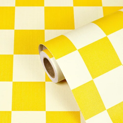 Miniatura 20 de Amiya Papel tapiz a cuadros para despegar y pegar, papel de contacto de mosaico blanco y negro, un juego de 17.3 x 480 pulgadas, moderno papel