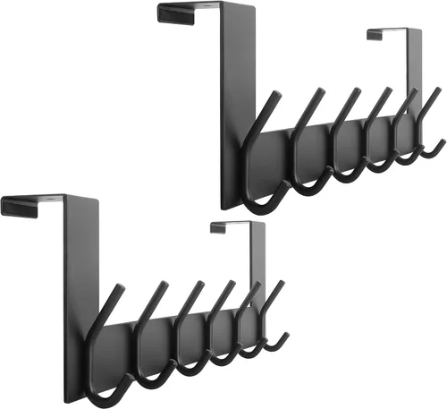 Miniatura 16 de WEBI Ganchos para Puerta Colgadores de Puerta: Toallero Sobre la Puerta con 6 Ganchos para Colgar, Colgador de Toallas Perchero de Puerta Colgador