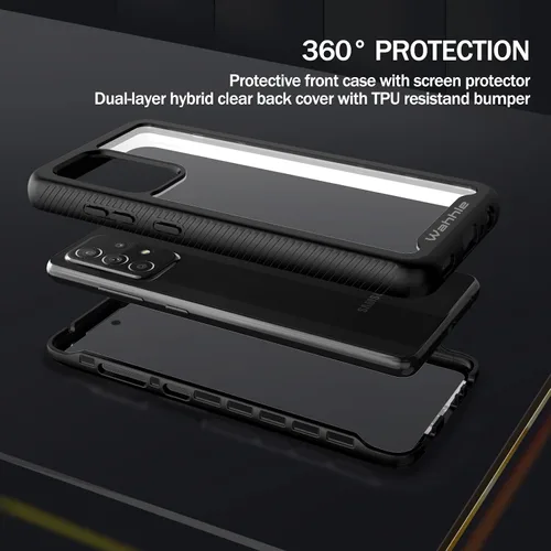 Miniatura 3 de Compatible con Funda Samsung Galaxy A52, Protector de Pantalla Integrado de Cuerpo Completo a Prueba de Golpes Ajuste Delgado Parachoques Funda