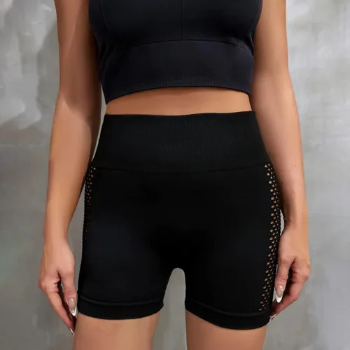 Miniatura 4 de VEEJION Pantalones cortos de ciclismo para mujer, cintura alta, entrenamiento, gimnasio, atlético, pantalones cortos de 4 pulgadas