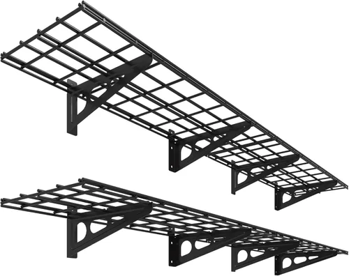 FLEXIMOUNTS Estante de pared de 12 pulgadas por 72 pulgadas, estante de almacenamiento de garaje, estantes flotantes montados en la pared, 1 x 6