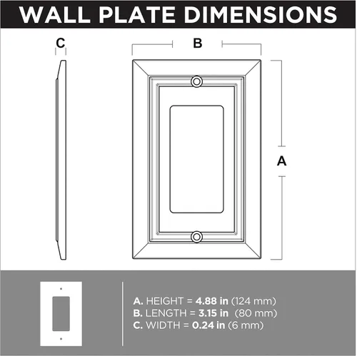 Miniatura 3 de Franklin Brass Classic Architecture (Paquete de 3) Cubierta Decorativa para Interruptor de Luz Níquel Cepillado Placa de Pared Decorador/Basculante