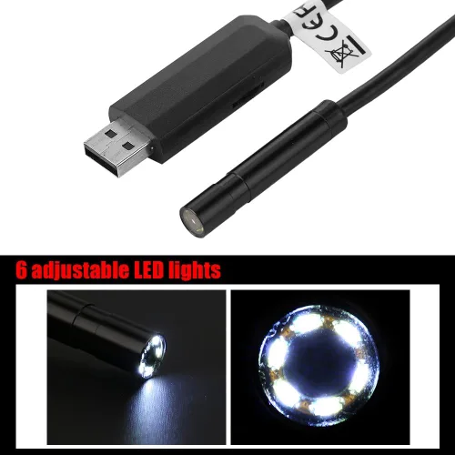 Miniatura 4 de Endoscopio Fydun USB endoscopio 1pc negro 49.2 ft USB endoscopio con cámara de 2 megapíxeles para inspección de coches de tubería