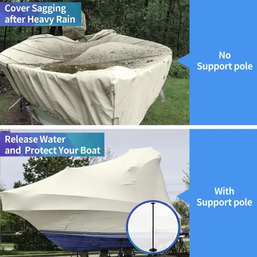 Miniatura 6 de NEXCOVER Soporte para cubierta de barco, paquete de 2 postes ajustables de ABS (12 pies a 54 pies), postes de cubierta de barco
