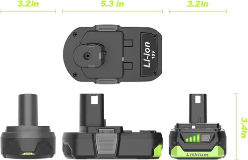 Miniatura 8 de Paquete de 2 baterías de repuesto de 3.6Ah para batería Ryobi de 18 V P102 P103 P104 P107, compatible con herramientas eléctricas inalámbricas Ryobi