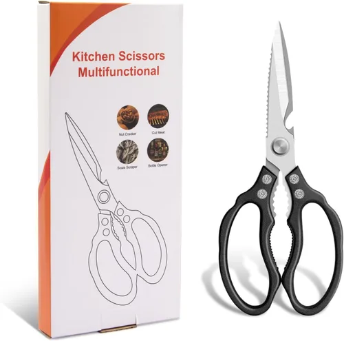 Miniatura 7 de CGBE Tijeras de cocina multiusos, resistentes, ultra afiladas, de acero inoxidable, aptas para lavavajillas, tijeras de cocina para pollo, aves