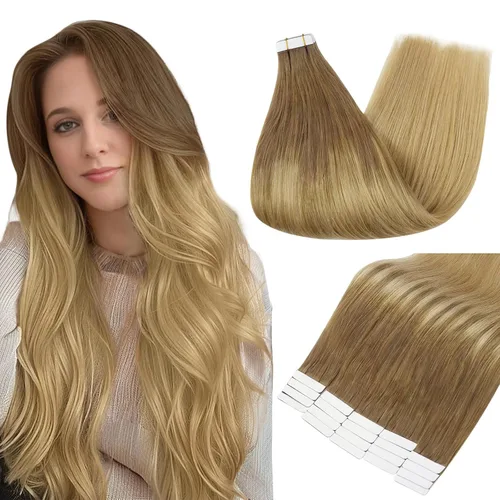Miniatura 28 de Full Shine - Extensiones de cabello con cinta adhesiva de 18 pulgadas, extensiones de cabello Remy de 1.76 oz, extensiones de cabello lacio