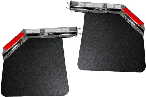 Miniatura 8 de BST BSSP Juego de 2 Soportes Colgantes de Guardabarros con Resorte Angular Negro y Guardabarros para Semirremolque de Servicio Pesado de 24"x24