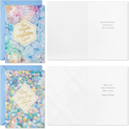 Miniatura 4 de Hallmark - Juego de tarjetas de cumpleaños, fiesta de disco (16 tarjetas con sobres)