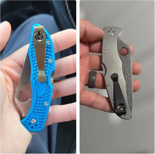 Miniatura 3 de Clip de bolsillo de titanio para Spyderco Para 3, Paramilitary 2 y más modelos de cuchillos, clip de bolsillo personalizado premium con 3 piezas