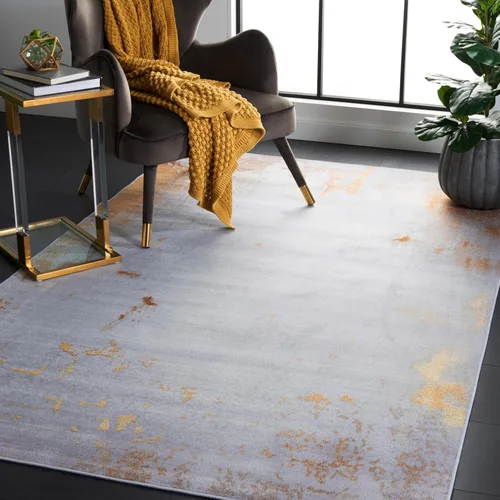 Miniatura 9 de SAFAVIEH Alfombra lavable Tacoma Collection - 8 x 10 pies, gris y al óxido, antideslizante y fácil de limpiar, ideal para sala de estar, dormitorio