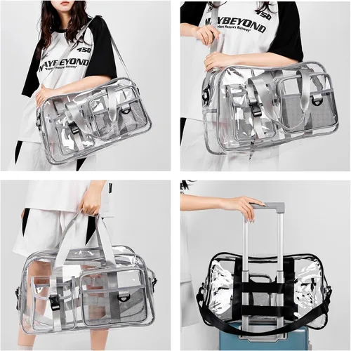 Miniatura 100 de Pequeña bolsa de gimnasio para mujer, bolsa de viaje con compartimento para zapatos