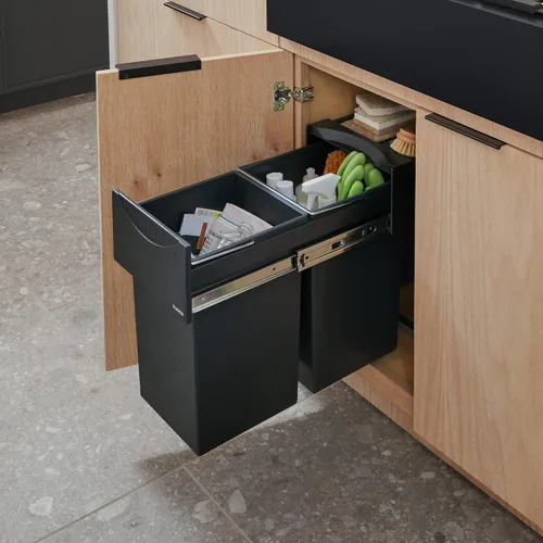 Miniatura 7 de Blanco 526376 Botton II 30/2 - Contenedor para clasificador de residuos de cocina 30/2-526376, negro, 48,2 x 25,1 x 40
