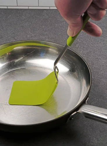 Miniatura 5 de RSVP International Kitchen Tool Collection - Espátula flexible de nailon, mango de acero inoxidable, 12 x 2.75 pulgadas, color verde