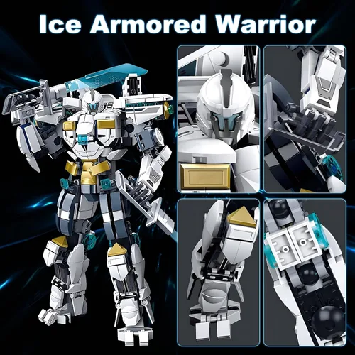 Miniatura 4 de HIGH GODO Ice Warrior Mech - Juego de construcción, modelo de batalla protector de ciudad genial para adultos y adolescentes mayores de 14 años