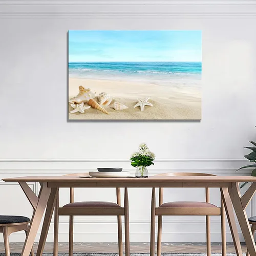 Miniatura 6 de DZL Art S74769 - Impresión de Pintura en Lienzo Paraíso Isla Tropical Playa con Palmeras Impresión Fotográfica Imágenes de la Naturaleza Arte
