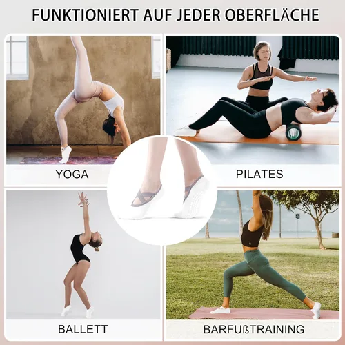 Miniatura 37 de Calcetines de yoga con agarre antideslizante para mujer, talla única, para fitness, deporte, danza de calcetines