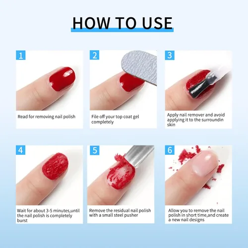 Miniatura 7 de Removedor de esmalte de uñas de gel, 0.7 onzas líquidas, removedor de gel mágico de acción rápida para gel UV/LED, enriquecido con acondicionador