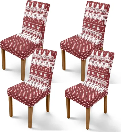 Miniatura 53 de Rnyleeg Fundas de silla de Navidad para sala de estar, diseño de muñeco de nieve azul, estampado de pájaros, fundas para sillas de comedor, 1