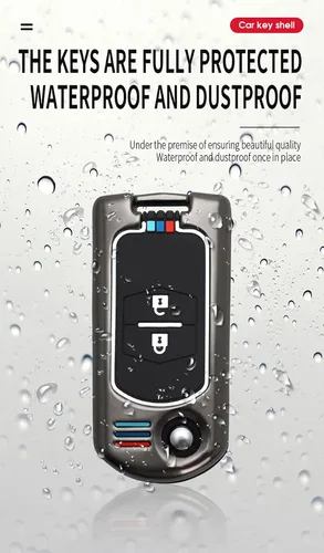 Miniatura 2 de Funda plegable para llaves de 2, 3, 5, 6, 8, Atenza, carcasa para llaves, accesorios, protector de 2 botones, color negro, 2 Botón-a Llavero-Negro