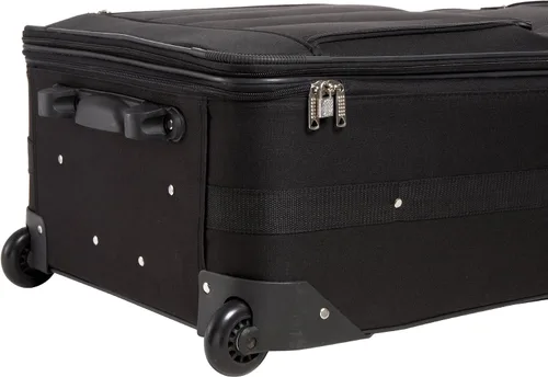 Miniatura 3 de Rockland juego de 4 piezas de valijas con ruedas y bolsas para viaje, Negro), F32-BLACK