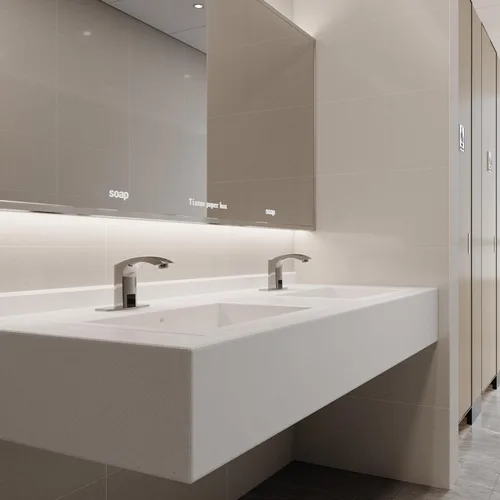 Miniatura 8 de Llave del agua del cuarto de baño, automática de Greenspring. único diseñador de llave mezcladora de monomando para fregadero con acabado en cromo