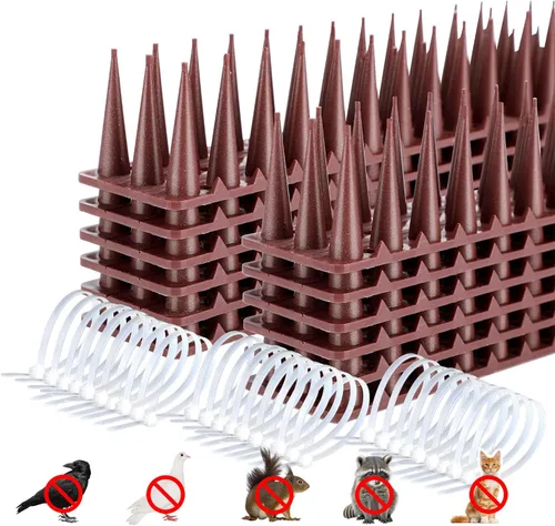 Paquete de 24 palomas para pájaros para exteriores con 30 bridas para cables, picos disuasorios de pájaros para palomas y otras aves pequeñas, picos
