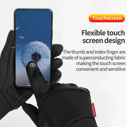 Miniatura 2 de Guantes de invierno con pantalla táctil para hombres y mujeres, para correr, ciclismo, conducción, guantes cálidos en clima frío para ciclismo