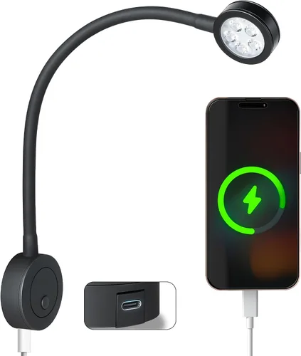 Miniatura 9 de acegoo Luz de Lectura LED de 12 V, lámpara de lectura de cabecera de barco RV, luz de cama de cuello flexible de 12 voltios para cámper van
