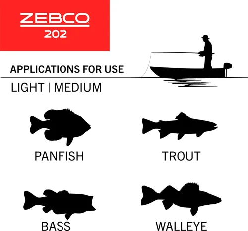 Miniatura 6 de Zebco Zebco 202 Spincast Reel and Fishing Rod Combo, Pre-Spooled with 10-Pound Cajun Line, Includes Tackle Kit Negro/Rojo