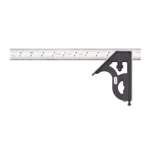 Miniatura 15 de Starrett Escuadra de combinación de acero con cabeza cuadrada - Longitud de hoja de 300 mm, cabezas de hierro fundido, pestillo reversible, punta