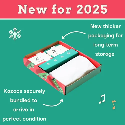Miniatura 5 de Kazoo That Festive Tune Juego navideño para la familia No se requiere talento musical Incluye 4 kazoos y 100 canciones festivas