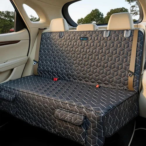 Miniatura 11 de Meginc Funda de asiento de automóvil para perro, impermeable, antideslizante, protector de banco para perros, duradera 600D a prueba de arañazos