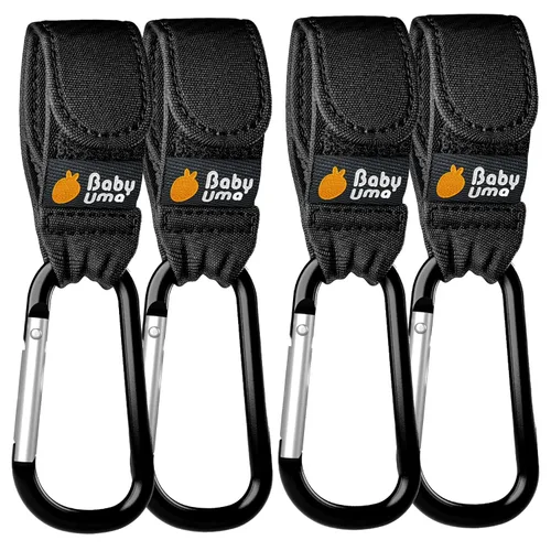 Miniatura 13 de Baby Uma Ganchos de cochecito para bolsas (paquete de 2) – Clips y ganchos universales para cochecito, antideslizantes con apertura con una sola