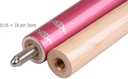 Miniatura 21 de Kit de palo de billar con punta de 13 mm y diseño ergonómico de 58 pulgadas, palo de arce canadiense con estuche duro Rojo