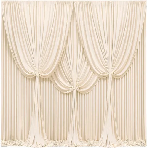 Miniatura 9 de Cortinas de fondo azul bebé de 8 x 10 pies para bodas, cortinas de fondo de poliéster sin arrugas, para baby shower, fiestas de cumpleaños
