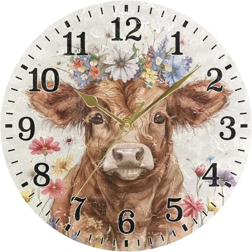 Miniatura 29 de JUNZAN Reloj de bañera con vino romántico espumoso y velas, reloj de pared silencioso de 10 pulgadas, pequeño reloj redondo, decoración de cocina