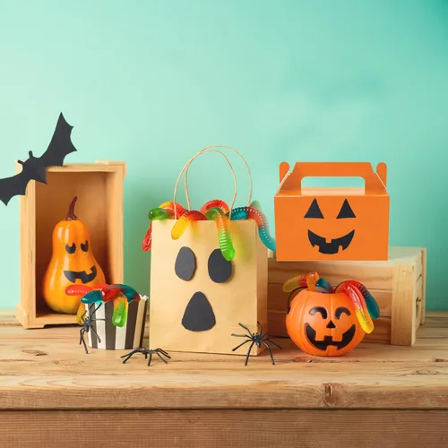 Miniatura 2 de Oletx 12 Cajas de Regalo Triangulares Naranjas, 5.9'' Caja Pequeña de Dulces para Fiestas, Caja de Golosinas, Caja de Galletas y Dulces para Fiesta