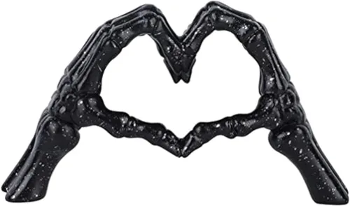 Miniatura 2 de RCFINE Estatuas de escritorio con forma de corazón, escultura de gesto de dedo, decoración de esqueleto, decoración de mano, corazón, estatuas