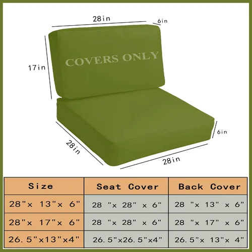 Miniatura 2 de Sqodok Juego de 4 fundas de cojín de patio, fundas de cojín de asiento profundo para patio, impermeables, fundas de cojín de asiento y respaldo