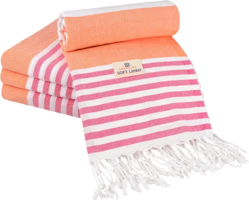 Miniatura 15 de American Soft Linen Peshtemal - Toallas de playa 100 % algodón, ligeras, sin arena, de secado rápido, para piscina de playa, 35 x 60 pulgadas, azul